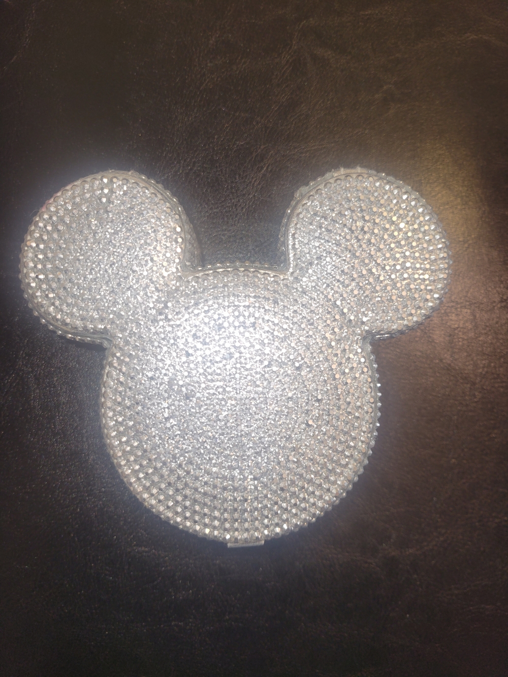 Disney Silver Rhinestone Mickey Head Accent